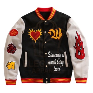 Black OEM ODM Service New Arrival Wholesale Rate Best Quality Durable Winter Men College Baseball Jackets Canvas Front - Product Image 1