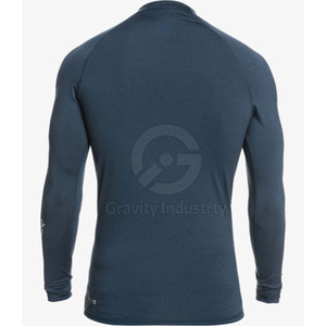 เสื้อแรชการ์ดแขนยาวสีพื้นสำหรับผู้ชาย ผ้าสแปนเด็กซ์/โพลีเอสเตอร์ คุณภาพสูง ระบายอากาศได้ดี แห้งเร็ว รับสกรีนโลโก้ - Product Image 2