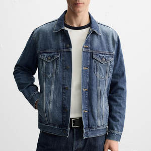Veste en jean délavée pour homme avec finition douce et coupe classique, parfaite pour le printemps et l'automne - Product Image 1