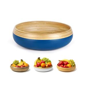 Bols de service à salade en bambou de haute qualité bol en bambou en gros pour animaux de compagnie assiette couleurs OEM emballage personnalisé du Vietnam fait à la main - Product Image 3