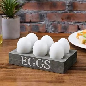 Estante de madera para huevos con silueta moderna y acabado rústico diseñado para exhibición y función - Product Image 4