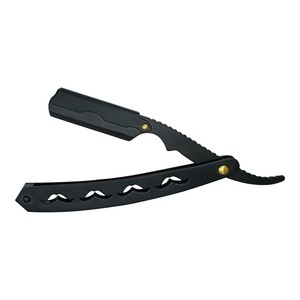 Maquinilla de afeitar de acero inoxidable de una sola hoja con mango de metal, tijeras de salón plegables para zurdos, herramienta de belleza afilada para el cuidado del cabello - Product Image 3