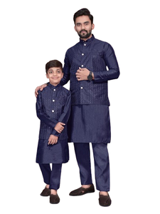 Vêtements de fête traditionnels indiens Soie lourde Banglori avec intérieur en kurta avec veste pyjama koti pour hommes Prix de gros Surat - Product Image 4