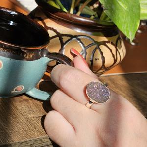 ของขวัญที่ดีที่สุดสำหรับผู้หญิงแหวนแต่งงานอัญมณีดรูซี่เงินสำหรับปาร์ตี้และวันครบรอบ - Product Image 1