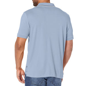 Vente en gros de polo en coton de coupe classique de qualité supérieure pour homme, léger, manches courtes, col à trois boutons, tricoté respirant - Product Image 2