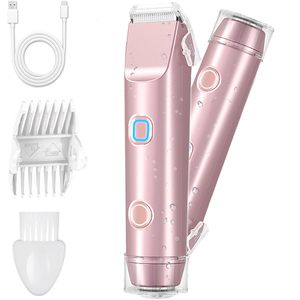 Afeitadora Eléctrica Impermeable IPX7 para Mujer, Doble Cabezal, Recortadora de Bikini, Recortadora Corporal, Afeitadora para Zonas Íntimas, Lavable - Product Image 2