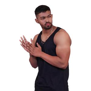 Débardeur côtelé de haute qualité personnalisé en gros pour hommes avec décoration imprimée pour l'entraînement - Product Image 2