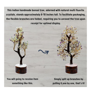 Piedra semipreciosa Natural fluorita árbol de piedras preciosas 300 Chips árbol de cristal Feng Shui estatuilla para decoración del hogar - Product Image 4