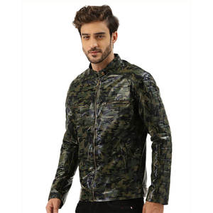 Veste de moto en cuir véritable de haute qualité à 100 %, avec col montant, en cuir PU noir, meilleure veste en cuir pour homme, fabriquée au Pakistan - Product Image 1