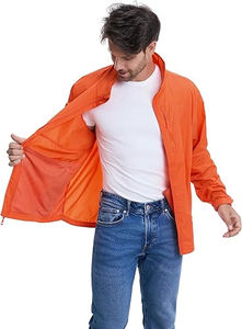 Chaqueta Impermeable Ligera de Nailon para Hombre, Estilo Formal con Cuello Alto, Cortavientos con Cremallera, Transpirable y Duradera para Senderismo de Primavera - Product Image 3