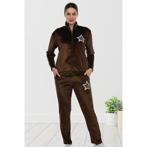 Completo tuta donna in velluto ricamato