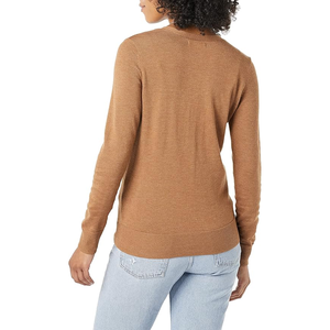 Top Quality Trending Long-Sleeve V-neck Button-up Sweater <b>Women's</b> <b>Lightweight</b> Sweater Breathable 100% Cotton <b>Women's</b> Classic-Fit - Product Image 2