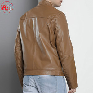 Chaquetas de cuero de calle alta de la mejor calidad para hombre, chaquetas de invierno transpirables y ecológicas con cuello levantado y logotipo frontal con cremallera - Product Image 2
