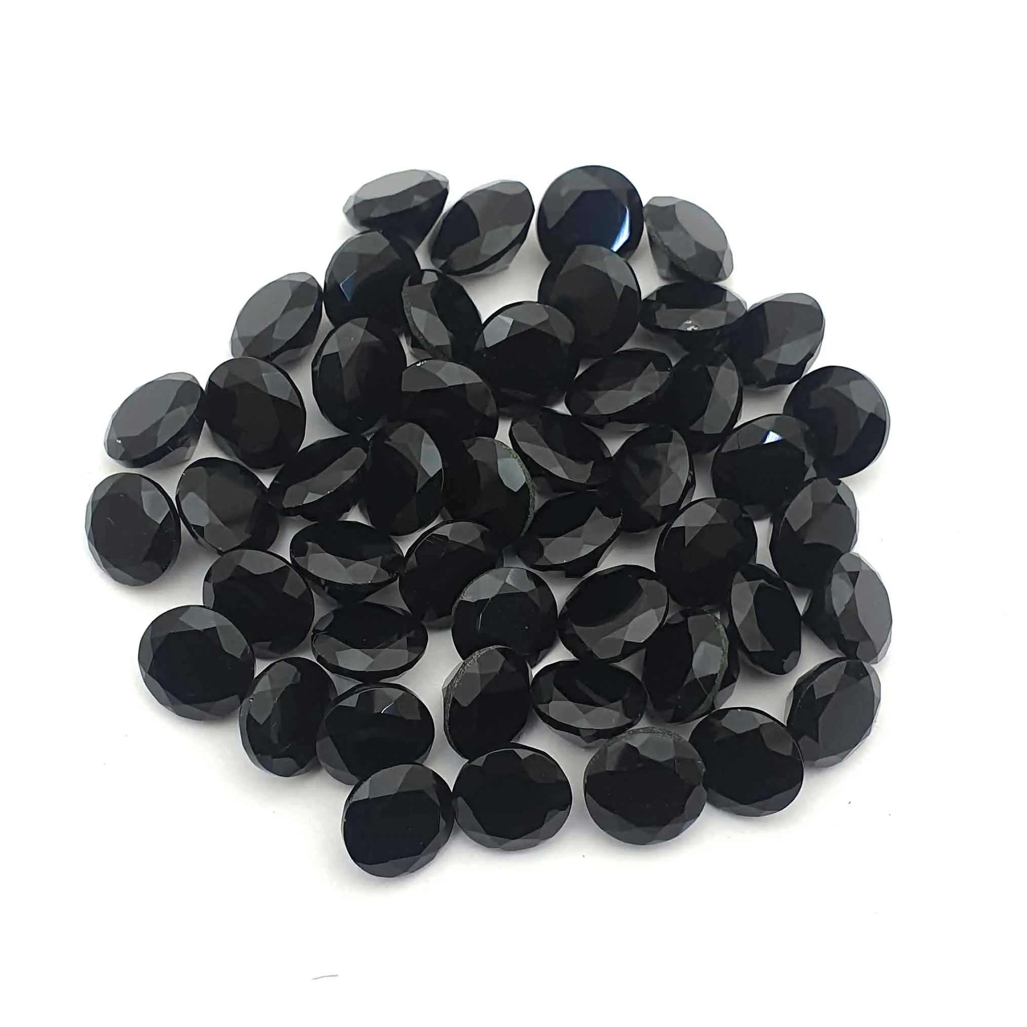 Натуральный черный оникс круглой огранки, партия из драгоценных камней 29 шт. 10 мм 100 карат