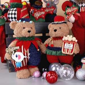 Ours en peluche Zaves <span class=keywords><strong>de</strong></span> 13 pouces, style mignon, décoration <span class=keywords><strong>de</strong></span> Noël avec chapeau <span class=keywords><strong>de</strong></span> <span class=keywords><strong>clown</strong></span> <span class=keywords><strong>de</strong></span> cirque, pose debout - Product Image 5