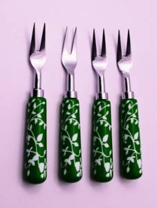 Style élégant rose noir et argent couleur acier inoxydable résine poignée fourchette ensemble maison et ustensiles de cuisine utilisé personnalisé nouveau style - Product Image 5