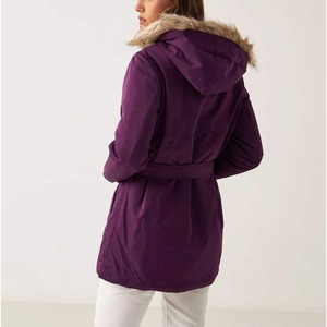 Veste Parka d'hiver pour femmes coupe ample coton épaissi fermeture éclair imperméable col à capuche respirant laine doublée polaire dernière - Product Image 4