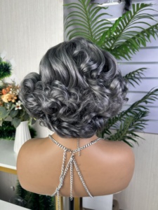 100% Raw <b>Human</b> Hair High Density 5*5 loose bouncy <b>wig</b> lace frontal <b>wig</b> - Product Image 1