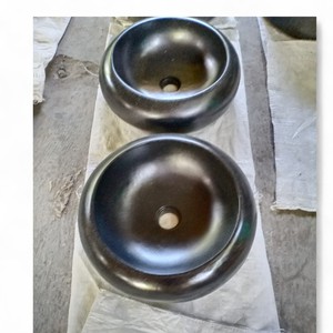 Lavabo de baño de terrazo de cemento de hormigón negro hecho a mano, lavabo de tocador de un solo orificio para uso en Hotel, diseño de encimera duradero - Product Image 4