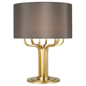 Lámpara de mesa de lujo con Base de Metal dorado nórdico moderno con pantalla de tela Lámpara de mesita de noche de diseñador elegante para sala de estar Hotel - Product Image 4