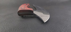 Couteau à pizza traditionnel en acier inoxydable multi-usages, écologique, argenté, avec manche en bois et étui en cuir - Product Image 2