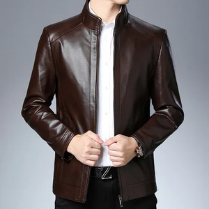 Wholesale Winter <b>Men's</b> Motorcycle Genuine <b>Leather</b> <b>Sheepskin</b> <b>Jacket</b> Coat Winter Clothing <b>Leather</b> <b>Jacket</b> for <b>Men's</b> - Product Image 4