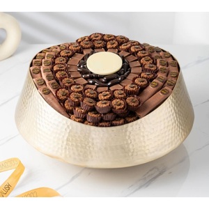 Bol de luxe en métal martelé de qualité avec accents dorés Bol de table moderne pour les fêtes de mariage et autres occasions - Product Image 5