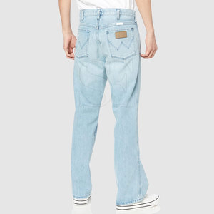 กางเกงยีนส์ขาบานสำหรับผู้ชายกางเกงยีนส์ขาบานสีฟ้าแบบซ้อนกันสไตล์วินเทจแบบพรีเมี่ยมสำหรับผู้ชาย - Product Image 3