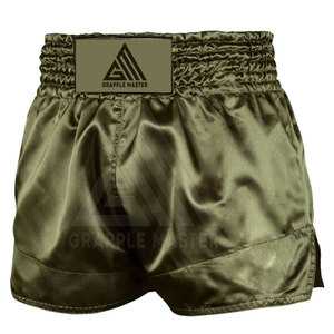 Short thaïlandais avec logo personnalisé Short thaïlandais pour hommes en satin polyester à taille élastique et confortable à porter - Product Image 1