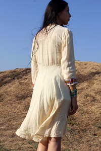 Robe d'été droite en jersey de coton indien gazeux arc-en-ciel SRJ EXPORTS, manches longues, respirante, longueur genou, très élégante, fabriquée en Inde - Product Image 3