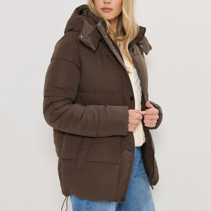 Quality Custom Design Chocolate Long Tall Sally Padded <b>Puffer</b> <b>Jacket</b> Winter Warm Outdoor <b>Women</b> Cotton <b>Waterproof</b> Breathable Long - Product Image 1