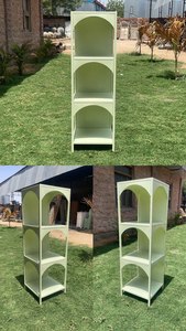 Modern Luxury Industrial Living Room Furniture 3-Tier Bookshelf <b>Storage</b> Cabinet Iron Almirah Bookcase for Home Decor <b>Corner</b> - Product Image 5