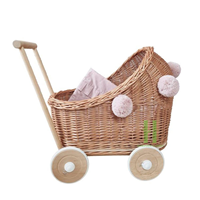 Rotin jouet poupée poussette à la main en osier poupée landau rotin bébé landau Antique bébé poupée poussette de HNH artisanat usine
