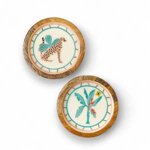 Cuenco decorativo de madera de mango hecho a mano de alta calidad con diseño de Leapord, regalo de negocios ecológico, cuencos de madera artesanales - Product Image 1