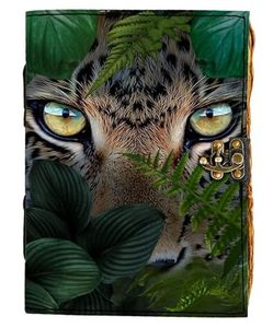 200-Page Vintage Leather journal Tiger Printed Leather Diary with Buckle lock , Antique Handmade Notepad for Men and Women - Product Image 2