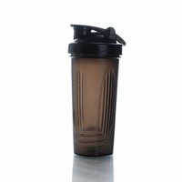 Gourde shaker en PP sans BPA, anti-fuite, pour protéines, bouteille de mélange en plastique, à boire directement, pour la gym et les voyages