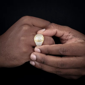 แหวนเงินสเตอร์ลิง925สำหรับผู้ชายเครื่องประดับฮิปฮอปประดับเพชรโมอิส VVS1เพชรตัดวงรี - Product Image 3