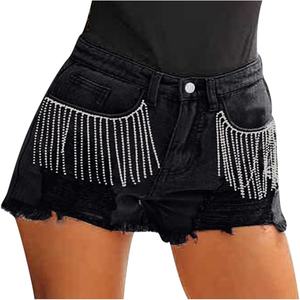 Short en jean-2025 été respirant Slim Fit Short en jean au genou pour femme - Product Image 4