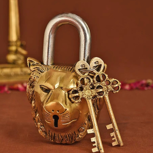 Escultura Majestuosa de Cabeza de León de Metal, Decoración Artesanal para Pared y Mesa, Figura de Animal Regia para Oficina en Casa, Arte de Lujo - Product Image 1