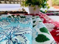 Ensemble de serviettes en coton 100% pur, fait main, imprimé à la main, classique, motif floral élégant, organique