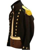 Vestes matelassées lavées pour hommes, style vintage britannique, imperméables, grande taille, tunique d'hiver, tressées, style hussard, vente en gros