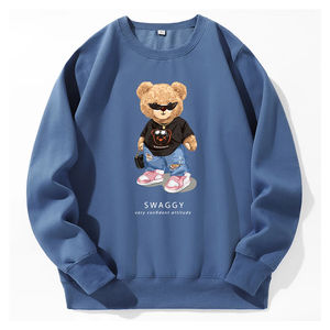 Nueva Sudadera con capucha deportiva informal cómoda para hombre con estampado de oso de peluche para Otoño e Invierno - Product Image 1