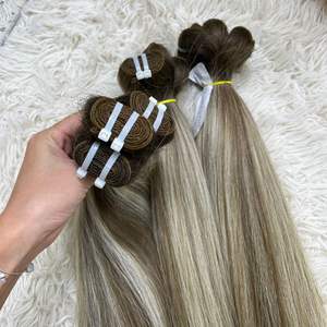 Vente chaude 100% cheveux vierges de haute qualité trame droite naturelle grand Stock Piano couleur dentelle dentelle transparente - Product Image 2