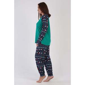 Conjunto de Pijama KADIN P.SUPREM XXL con Cuello Redondo, Mangas Largas con Puños Ovalados - Verde - Verde - Product Image 3