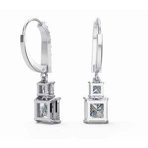 Pendientes de Diamantes Princess Marina Lumina de Oro de 18 Quilates de Alta Calidad, Corte Princesa y Redondo, Joyería Cultivada en Laboratorio, Exportación al por Mayor B2B - Product Image 2