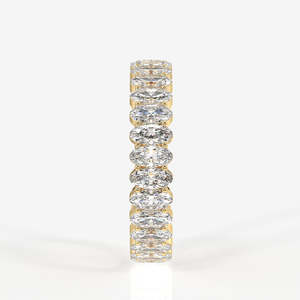 Anillo de Eternidad de Oro de 18K con Diamantes Cultivados en Laboratorio de Corte Ovalado, Elegantes Anillos de Diamantes para Mujer - Product Image 3