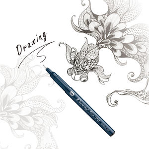 Stylo à dessin SIMBALION DP54 0,5 Ligne fine Marqueur permanent Non toxique Encre à base d'eau Virtuellement imperméable Papier Plastique - Product Image 4