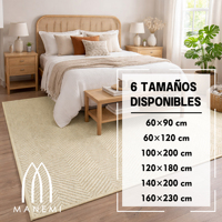 Alfombra Moderna Manemi de Tejido Plano Chevron, Polipropileno, Pelo Fino, Rectangular, Antideslizante con Base de Goma, Lavable, para Sala de Estar