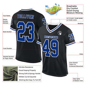 Maillot de football américain Performance personnalisé adulte respirant évacuant l'humidité 100% polyester jeu de club équipe scolaire entraînement de jour - Product Image 4