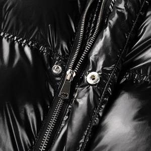 Women's Winter Warm Bubble Puffer Jacket Breathable Nylon Coats with Shiny Light Zipper Closure Printed Pattern Crop Style Women - Product Image 4